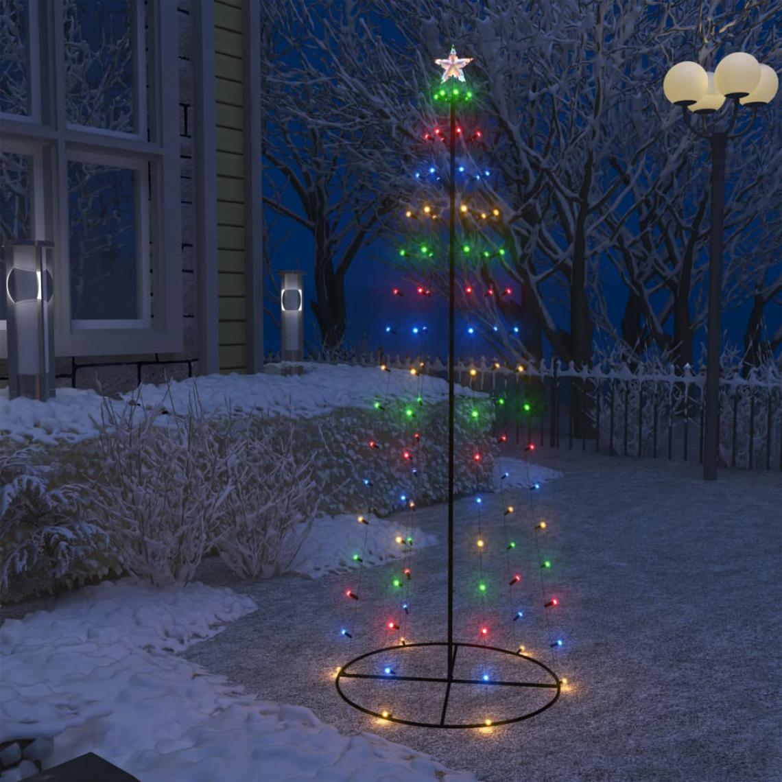 Wottes - Sapin de Noël cône 100 LED colorées 70x180 cm - Sapin de Noël