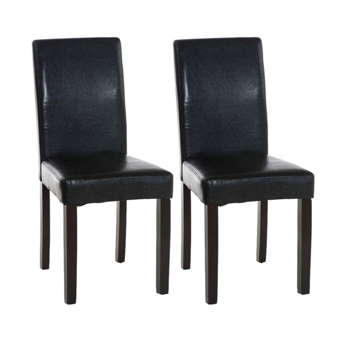 Icaverne - Splendide Lot de 2 chaises de salle à manger Rabat marron foncé couleur noir - Chaises