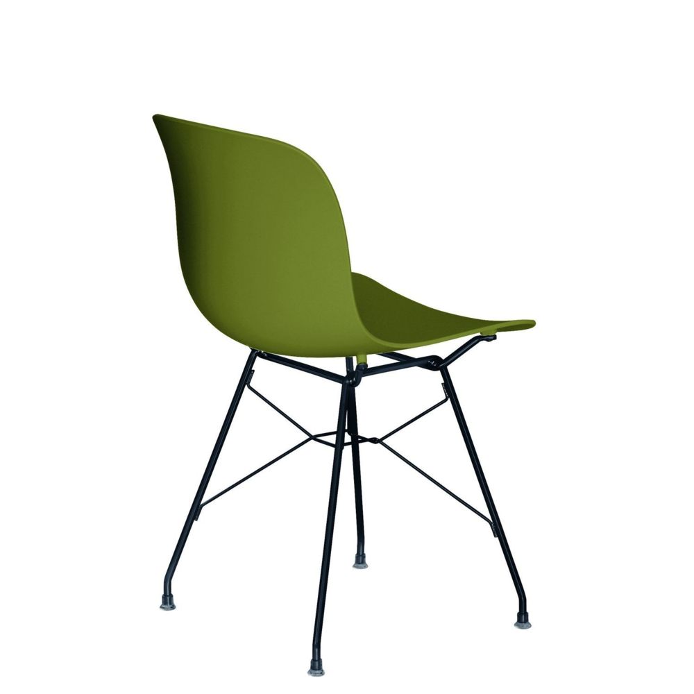 Magis - Chaise Troy avec cadre en fil de fer - noir - vert foncé - Chaises