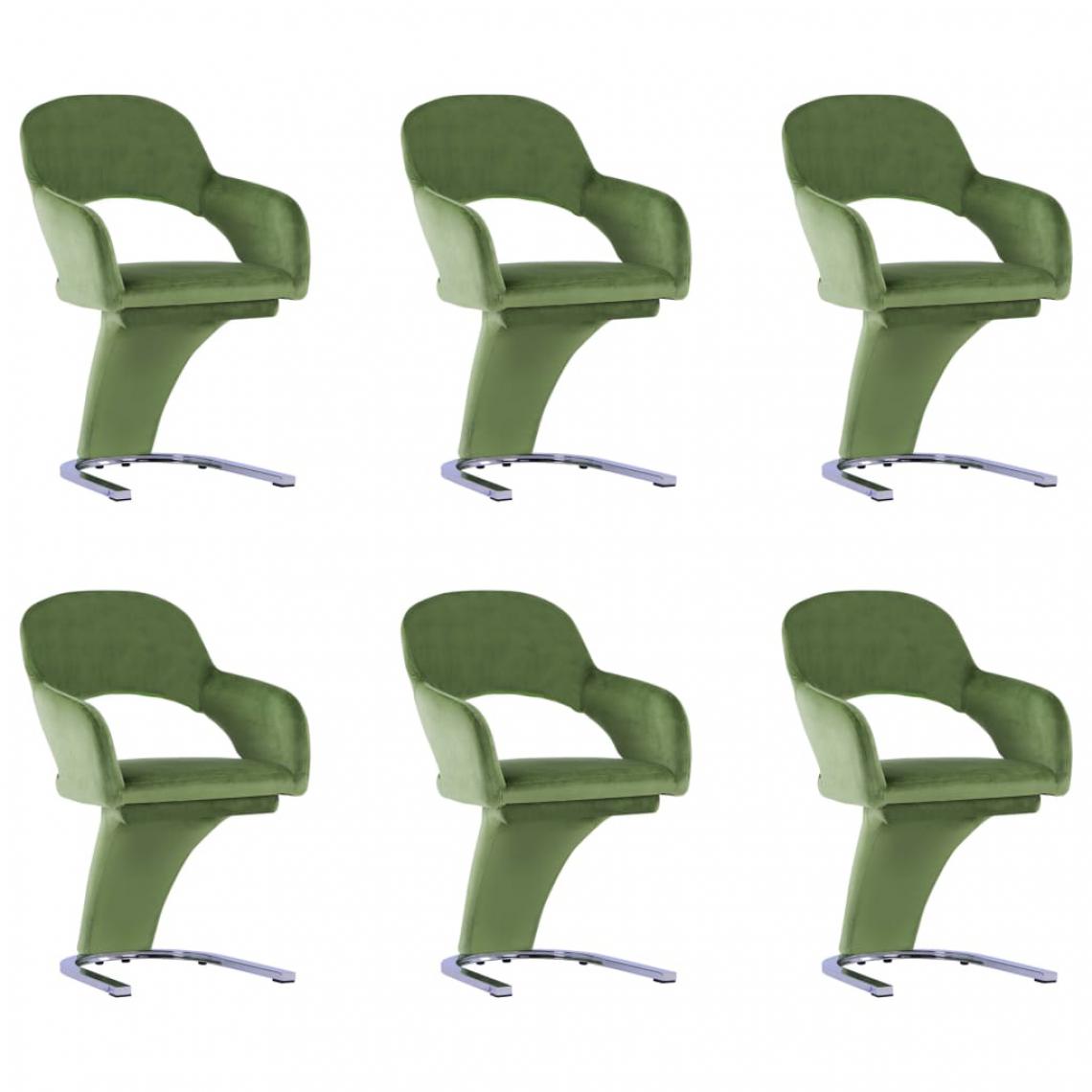 Icaverne - sublime Fauteuils et chaises selection Achgabat Chaises de salle à manger 6 pcs Vert Velours - Chaises