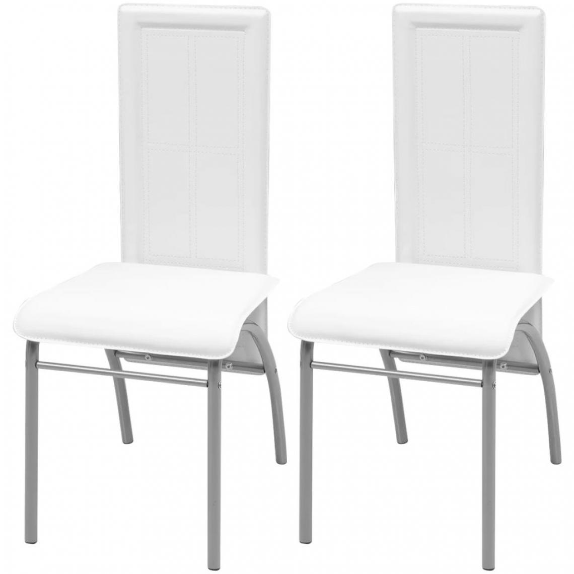 Uco - UCO Chaises de salle à manger 2 pcs Blanc Similicuir - Chaises