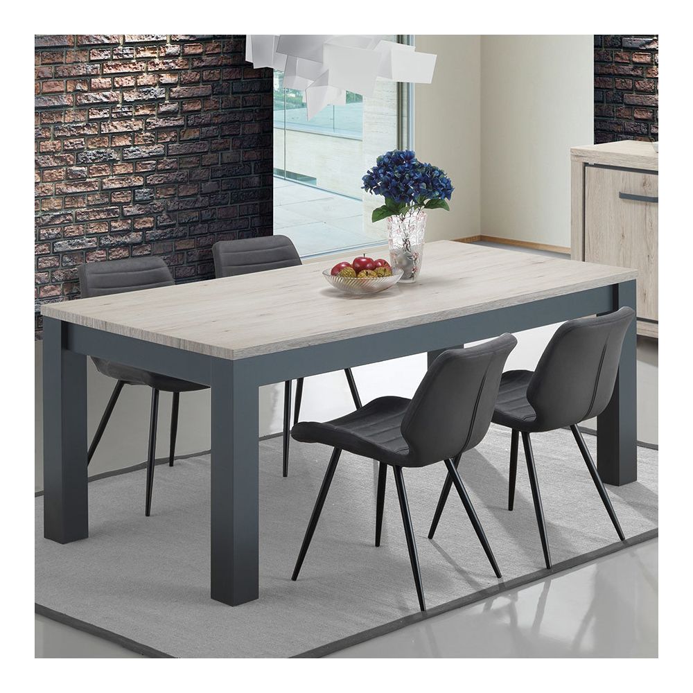 Kasalinea - Table 190 cm couleur chêne naturel et gris ELORANE - Tables à manger