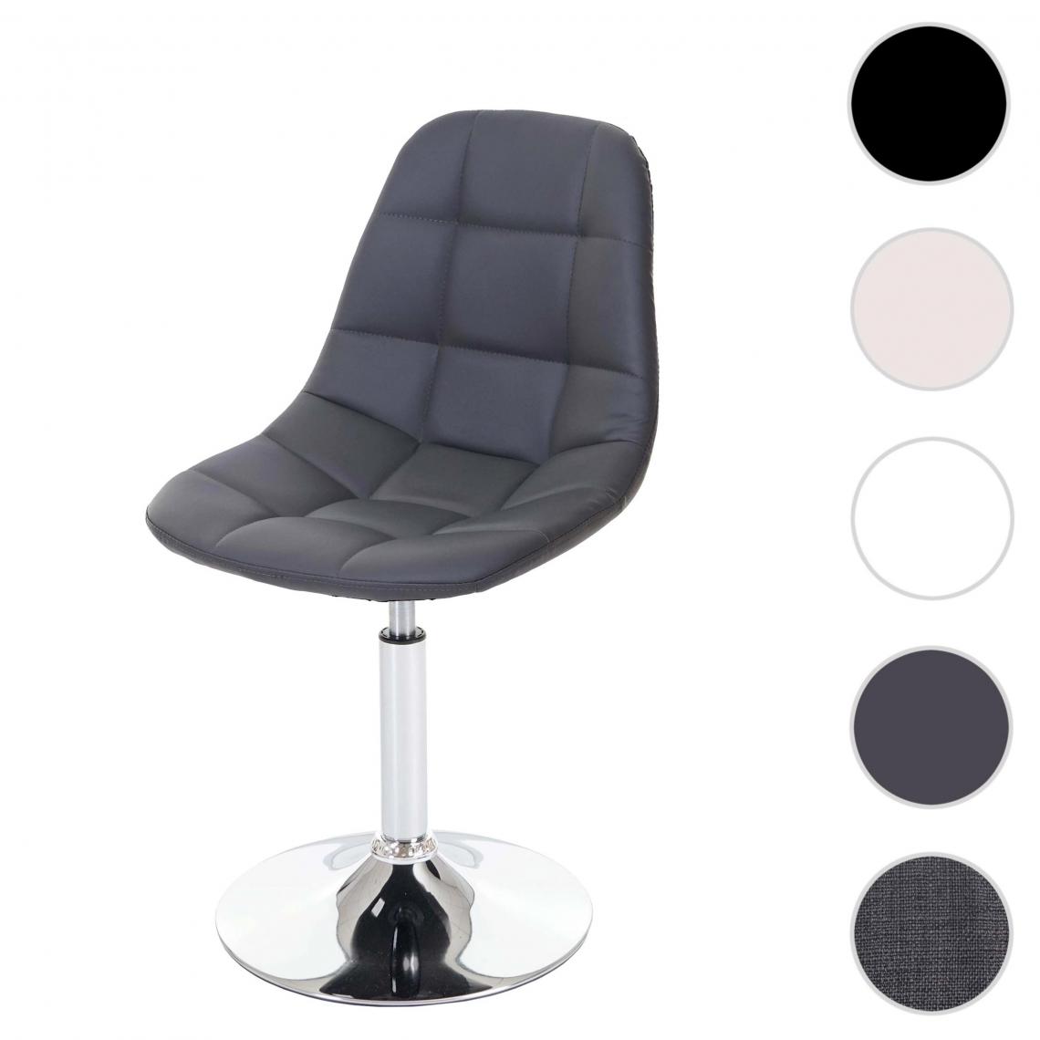Mendler - Chaise de salle à manger HWC-A60, chaise pivotante, design rétro ~ similicuir gris, pied chromé - Chaises
