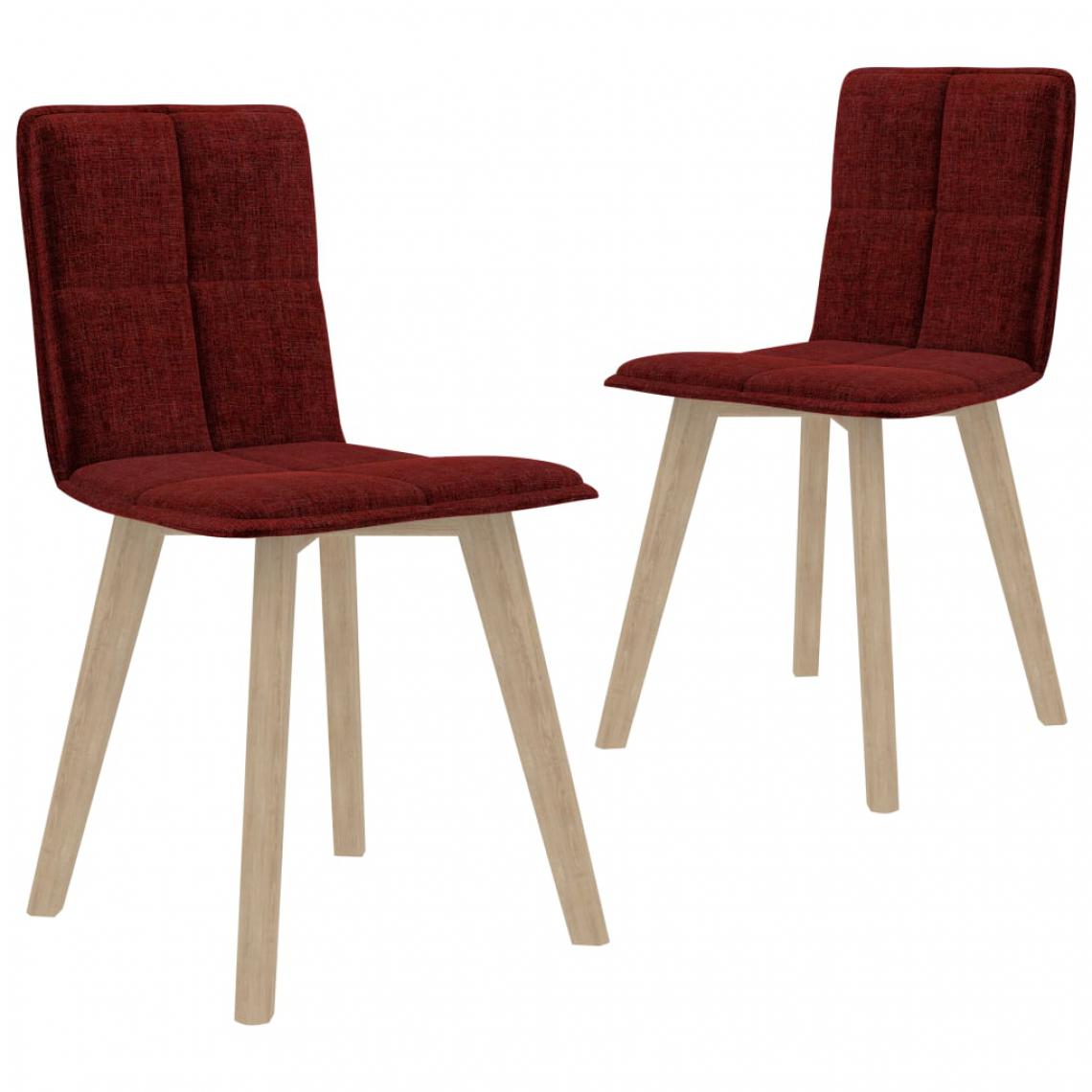 Chunhelife - Chunhelife Chaises de salle à manger 2 pcs Rouge bordeaux Tissu - Chaises