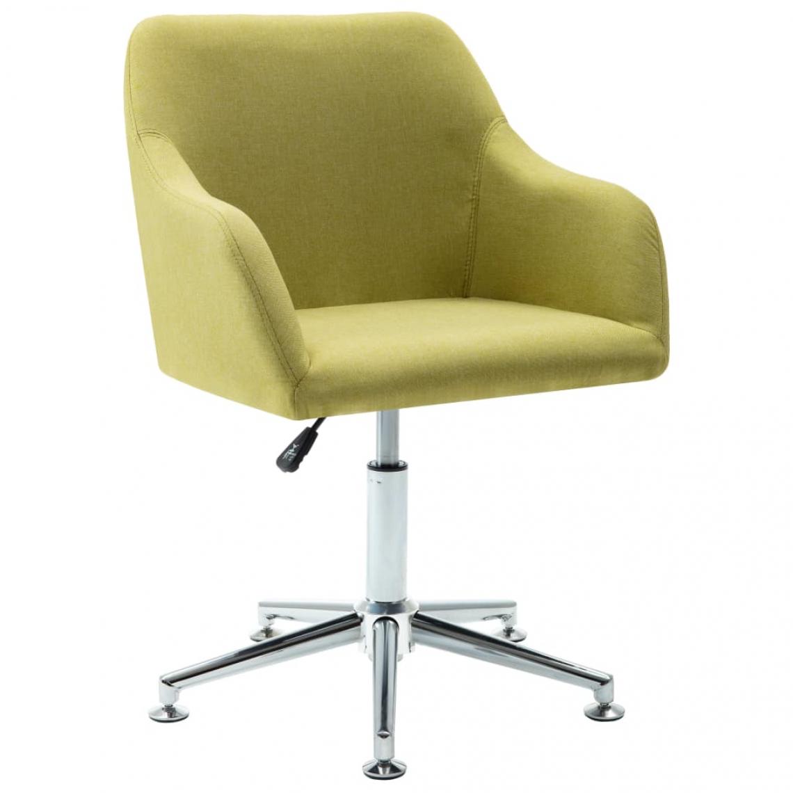 Decoshop26 - Chaise pivotante de salle à manger design contemporain tissu vert CDS020103 - Chaises