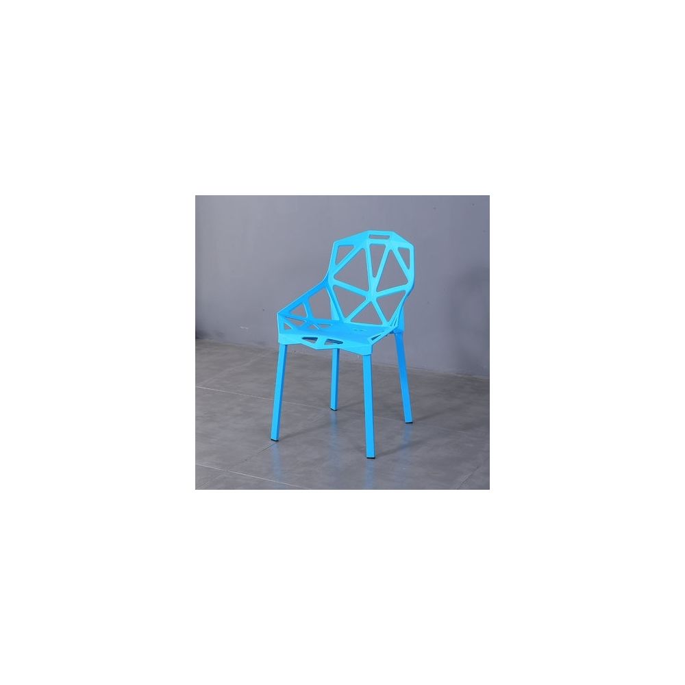 Wewoo - 2 PCS mode simple chaise de dossier en plastique moderne ajouré de salle à manger bleu - Chaises