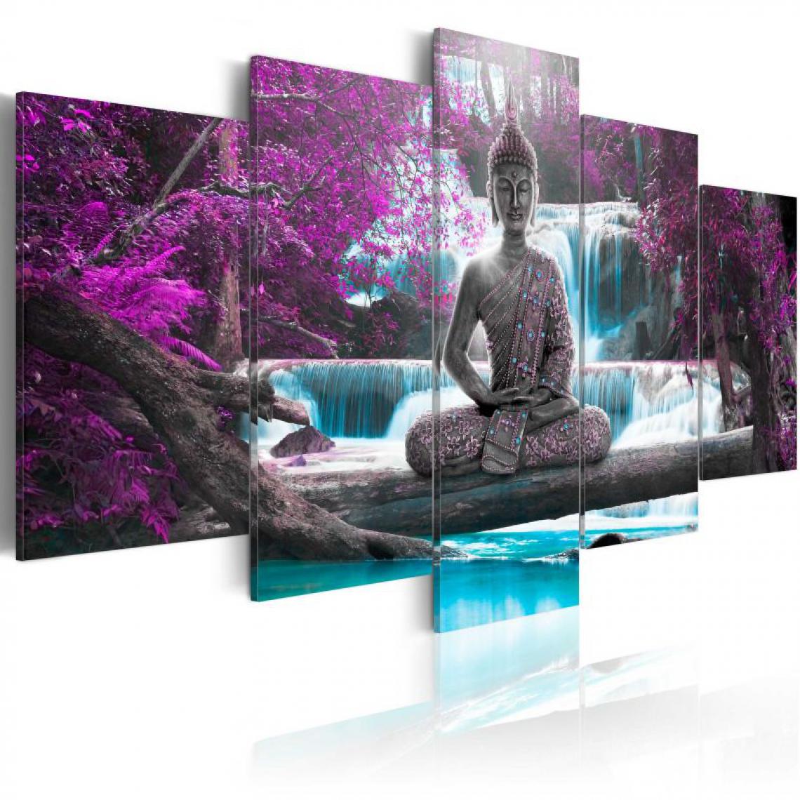 Artgeist - Tableau - Waterfall and Buddha .Taille : 100x50 - Tableaux, peintures