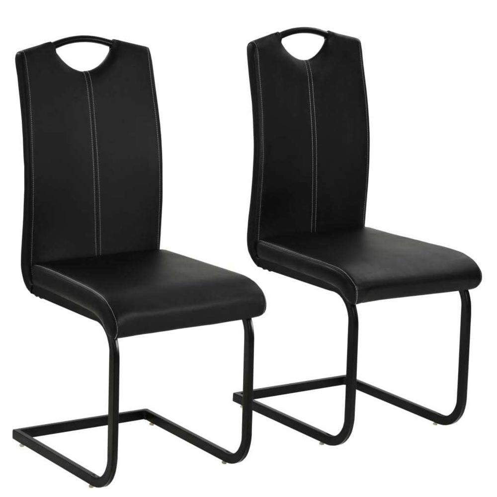 marque generique - sublime Fauteuils categorie Georgetown Chaise de salle à manger 2 pcs Cuir artificiel 43x55x100cm Noir - Chaises