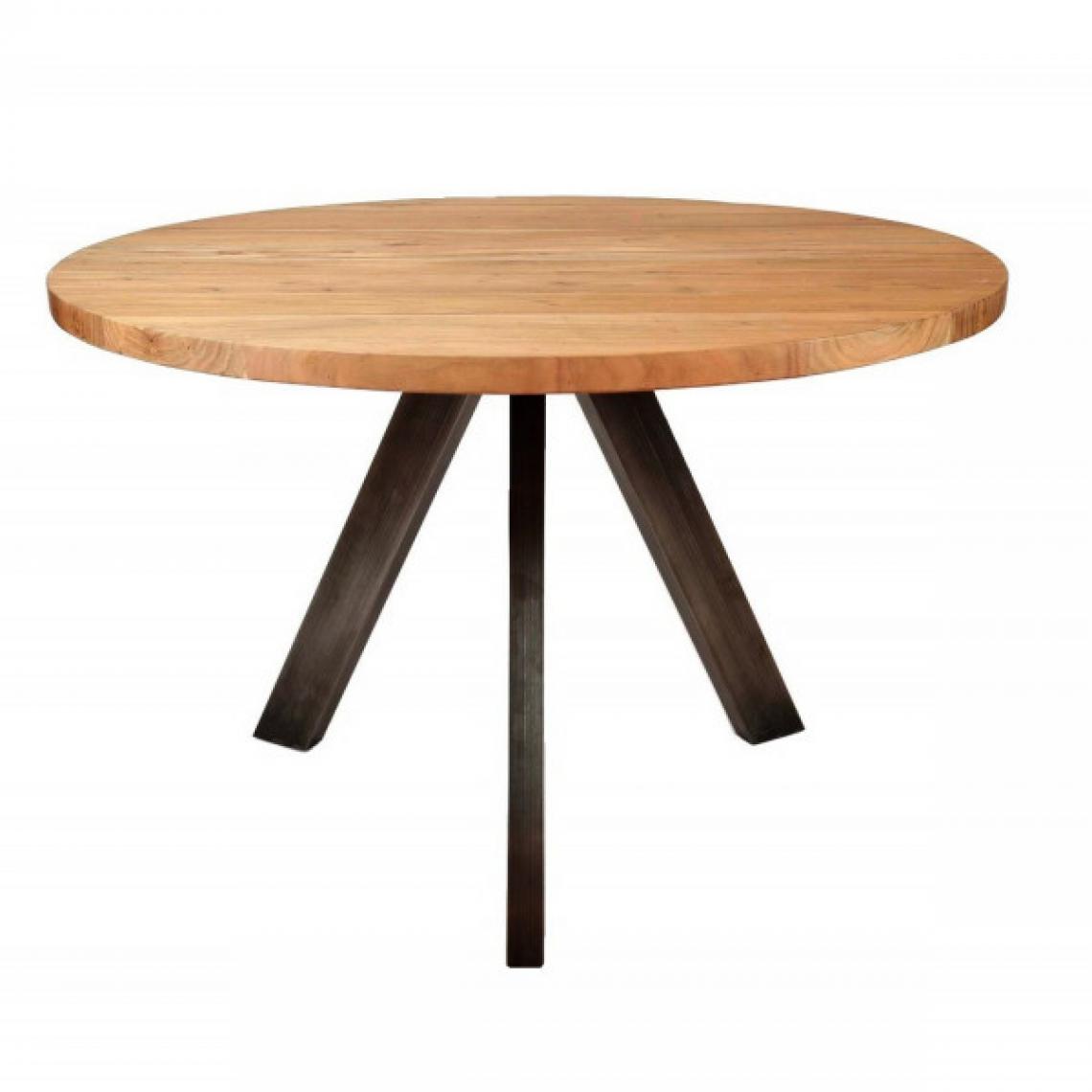 Mathi Design - LIZA - Table repas ronde en bois L120 - Tables à manger