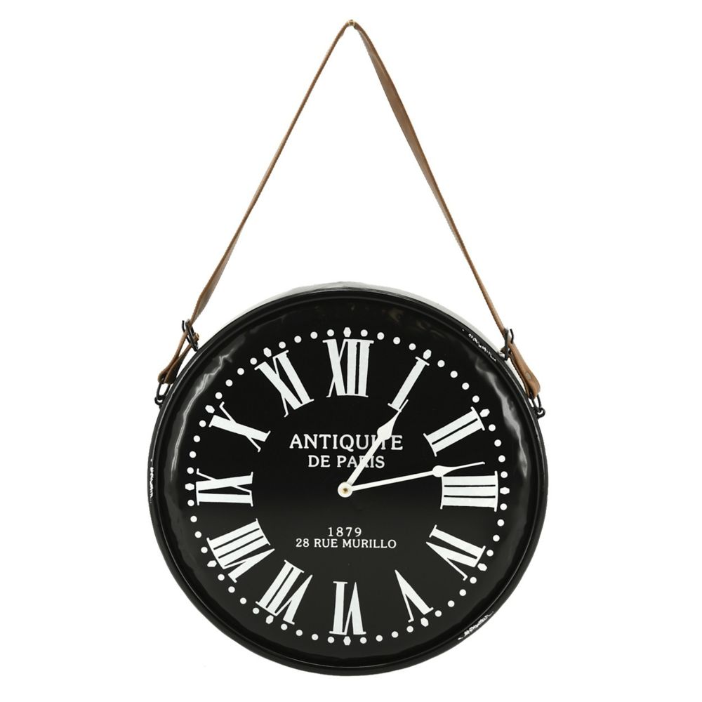 Aubry Gaspard - Horloge en métal noir laqué Antiquités de Paris - Horloges, pendules