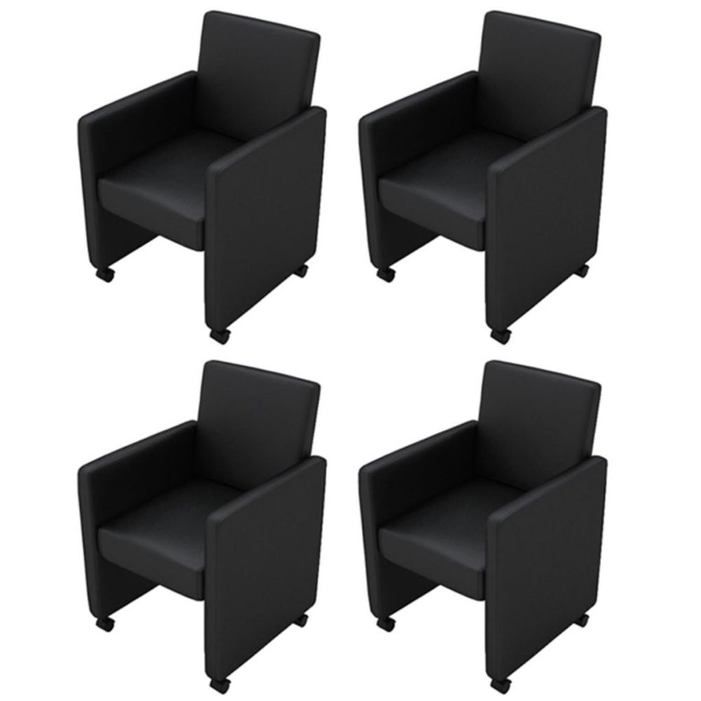 marque generique - Joli Fauteuils selection Bogota Chaise de salle à manger 4 pcs Cuir artificiel Noir - Chaises