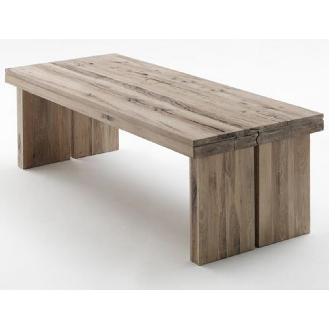 Pegane - Table à manger rectangulaire en chêne chaulé laqué - L.260 x H.76 x P.100 cm - Tables à manger