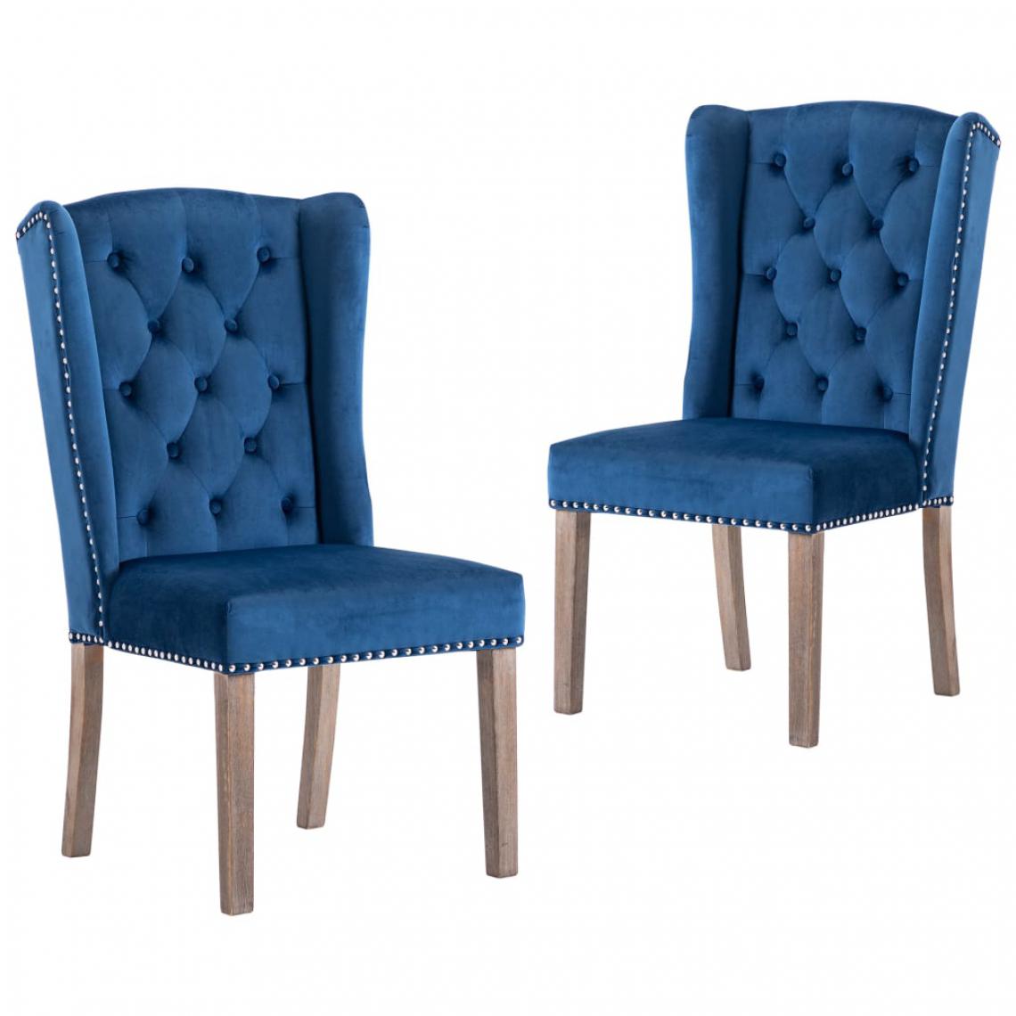 Icaverne - Superbe Fauteuils et chaises serie Nairobi Chaises de salle à manger 2 pcs Bleu Velours - Chaises