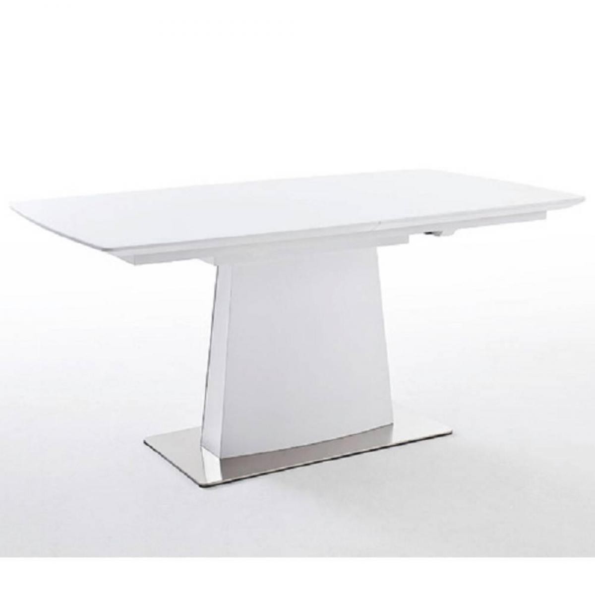 Inside 75 - Table repas extensible design HILDA 160 x 90 cm blanc laqué mat - Tables à manger