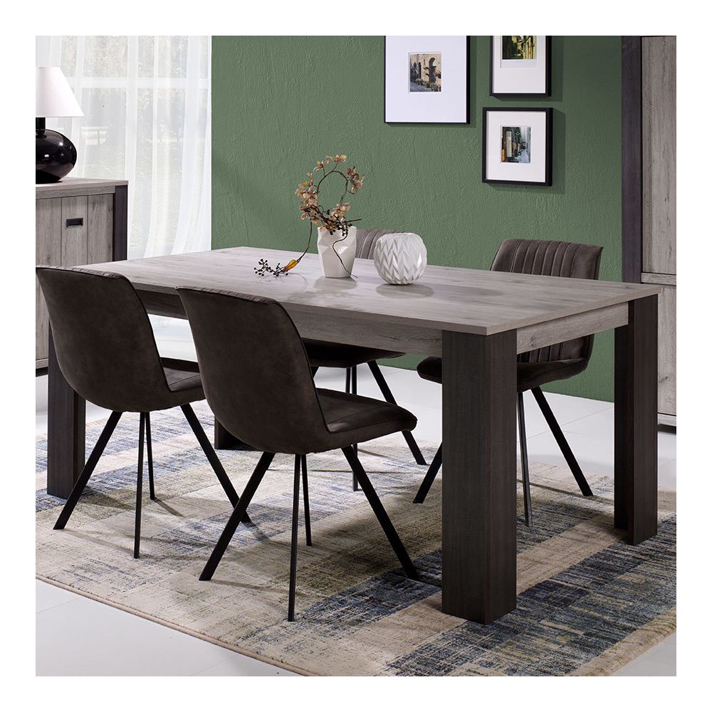 Kasalinea - Table à manger 180 cm couleur chêne gris MELANY - Tables à manger