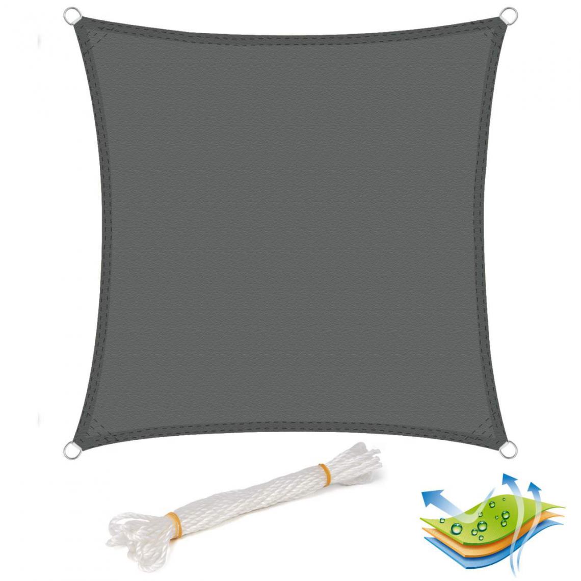 MercatoXL - Auvent écran solaire PES pare-brise protection UV 3,6x3,6m gris - Tables à manger