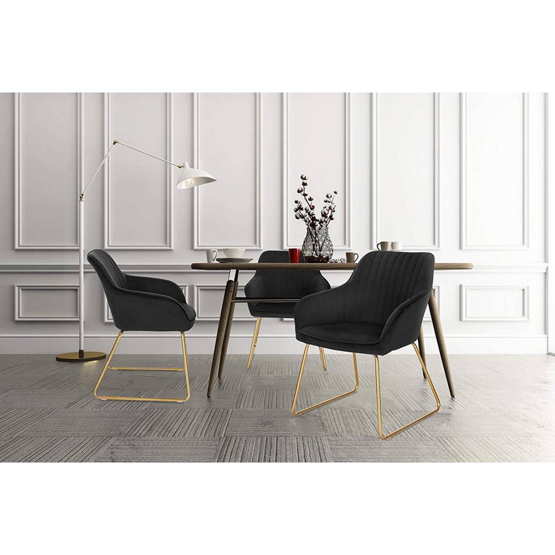 MercatoXL - Ensemble de 2 chaises de modèle noir de velours - Tables à manger