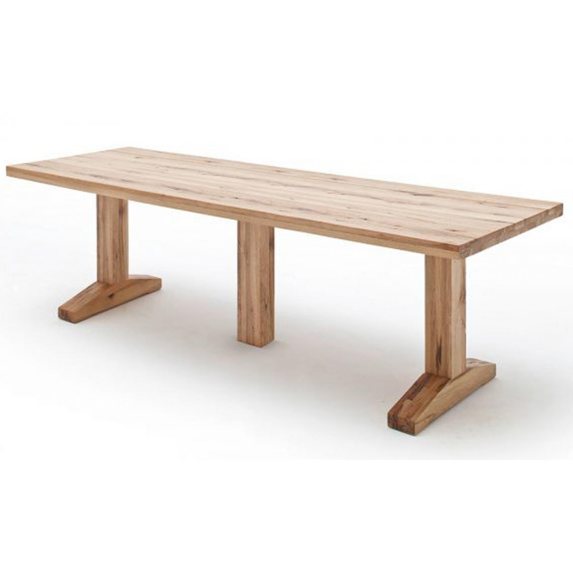 Pegane - Table à manger en chêne sauvage laqué mat massif - L.300 x H.76 x P.120 cm -PEGANE- - Tables à manger
