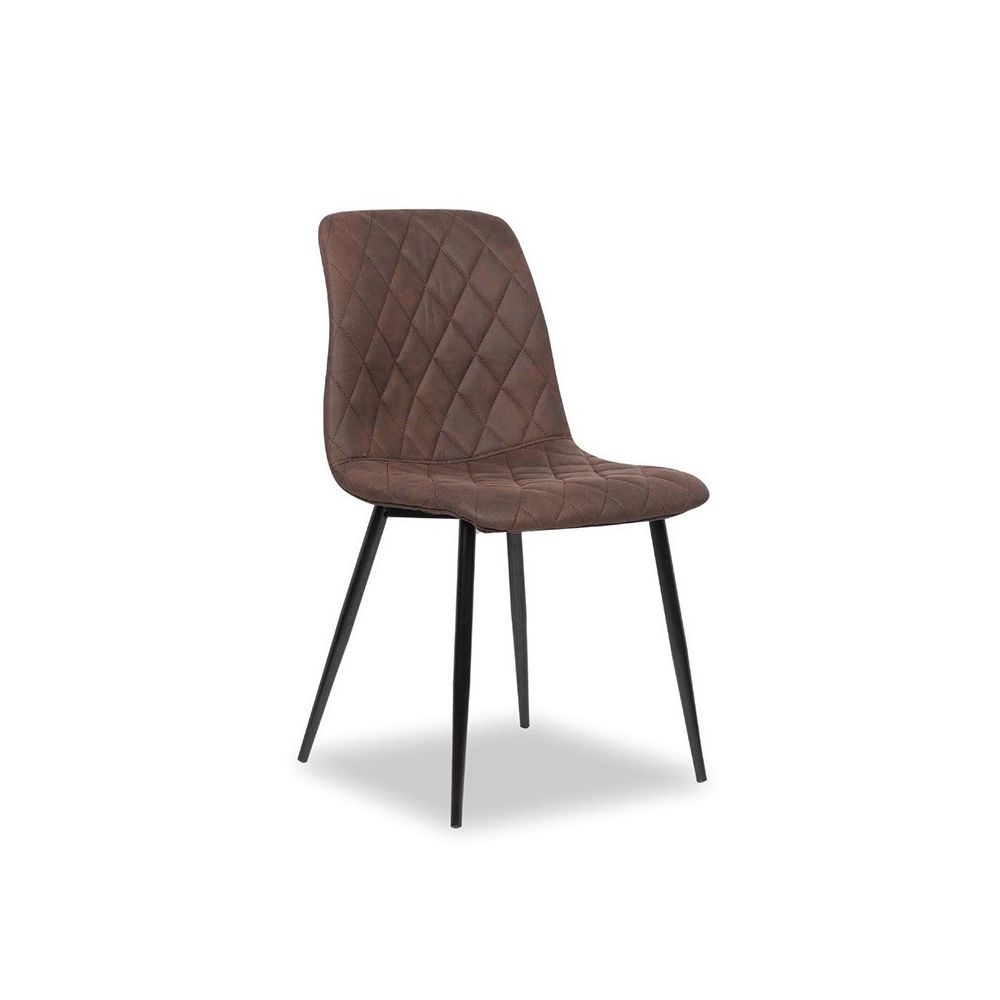 marque generique - Chaise Maletto coloris brun acier microfibre - Chaises