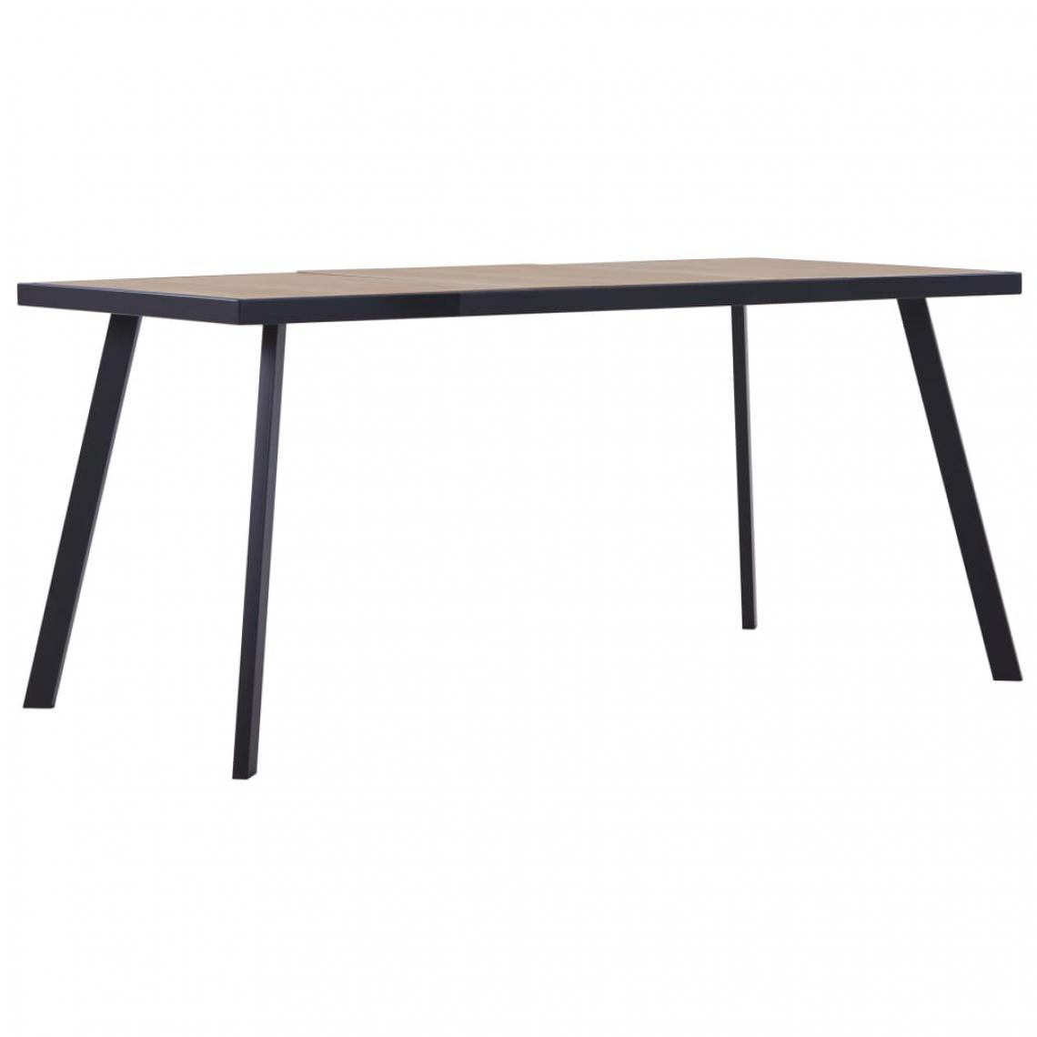 Chunhelife - Table de salle à manger Bois clair et noir 160x80x75 cm MDF - Tables à manger