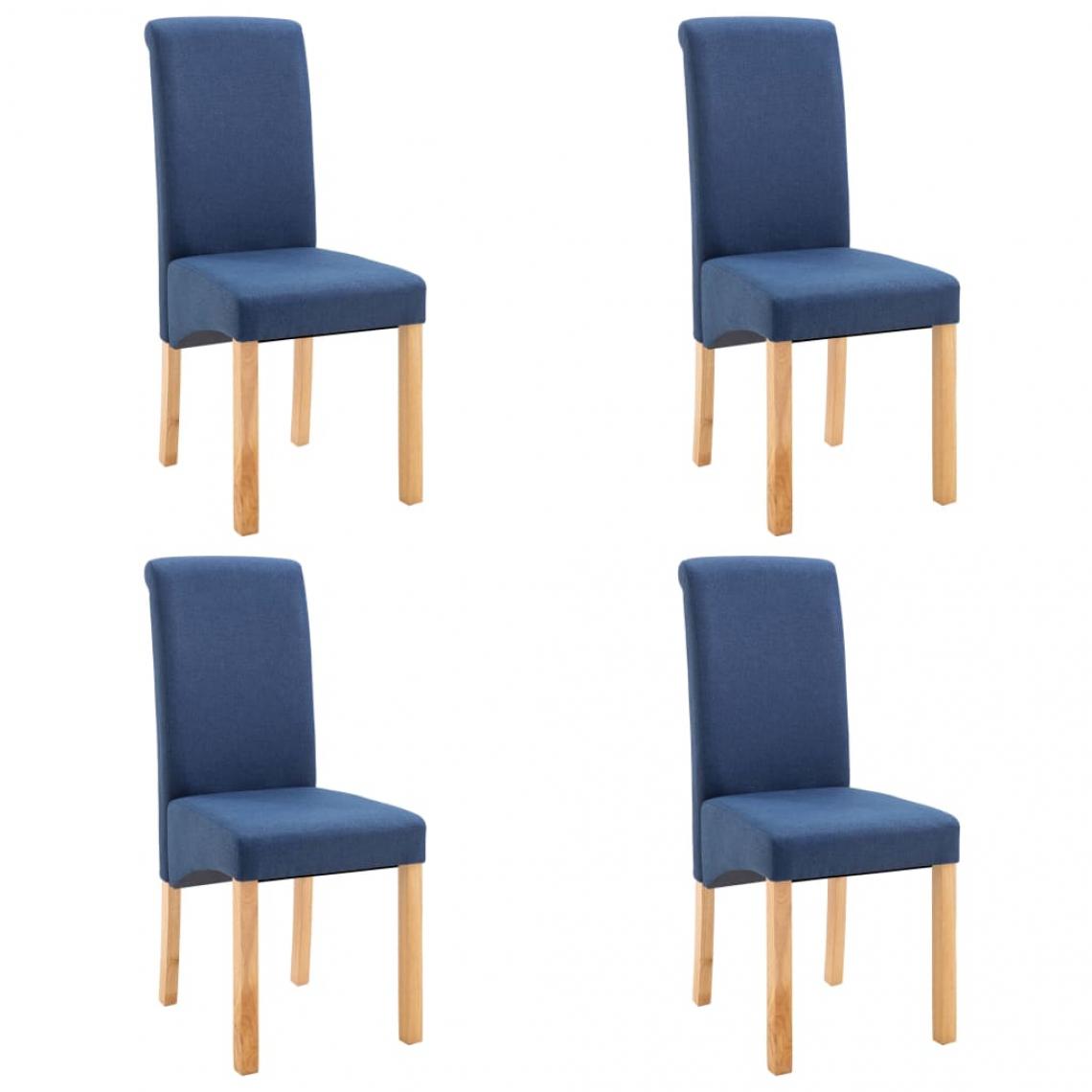 Decoshop26 - Lot de 4 chaises de salle à manger cuisine design moderne tissu bleu CDS021294 - Chaises