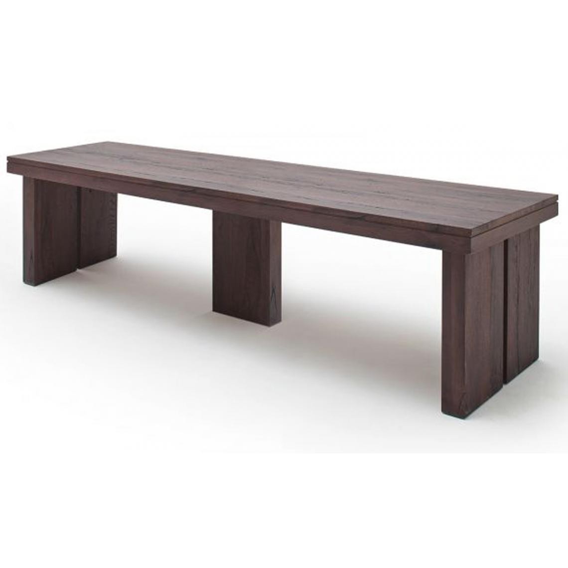 Pegane - Table à manger rectangulaire en chêne massif patiné laqué mat - L.400 x H.76 x P.120 cm - Tables à manger