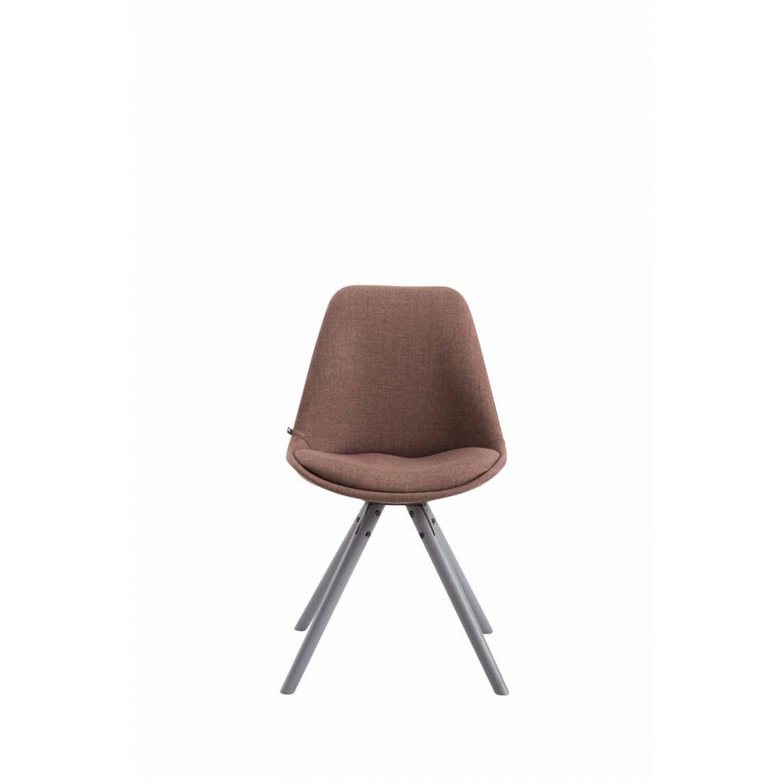 Icaverne - Admirable Chaise visiteur reference Katmandou tissu rond gris couleur marron - Chaises
