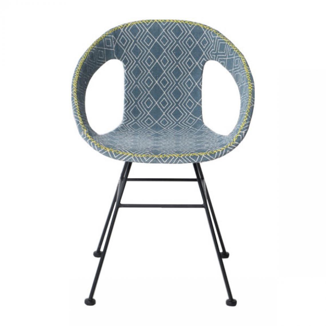 Mathi Design - MAYA - Chaise de repas coton bleu - Chaises