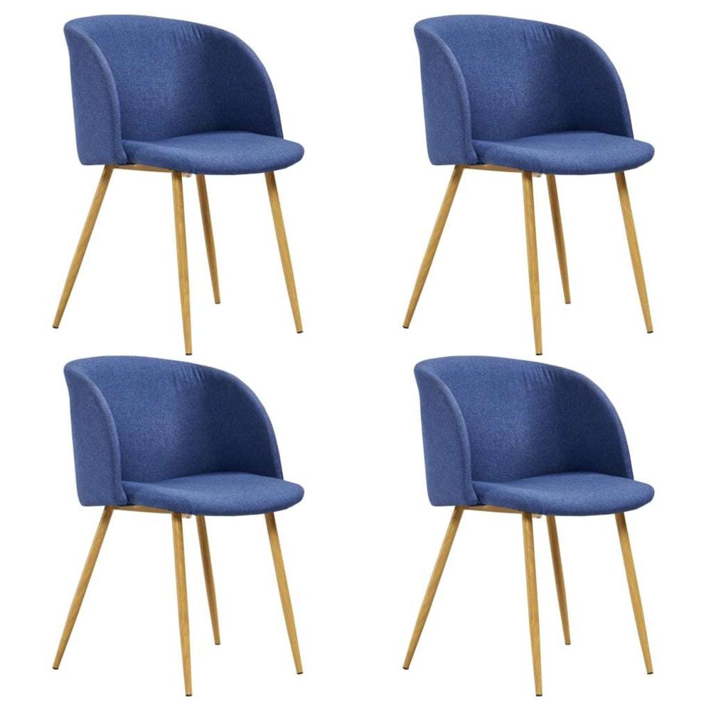 marque generique - Inedit Fauteuils et chaises ensemble Monrovia Chaises de salle à manger 4 pcs Bleu Tissu - Chaises