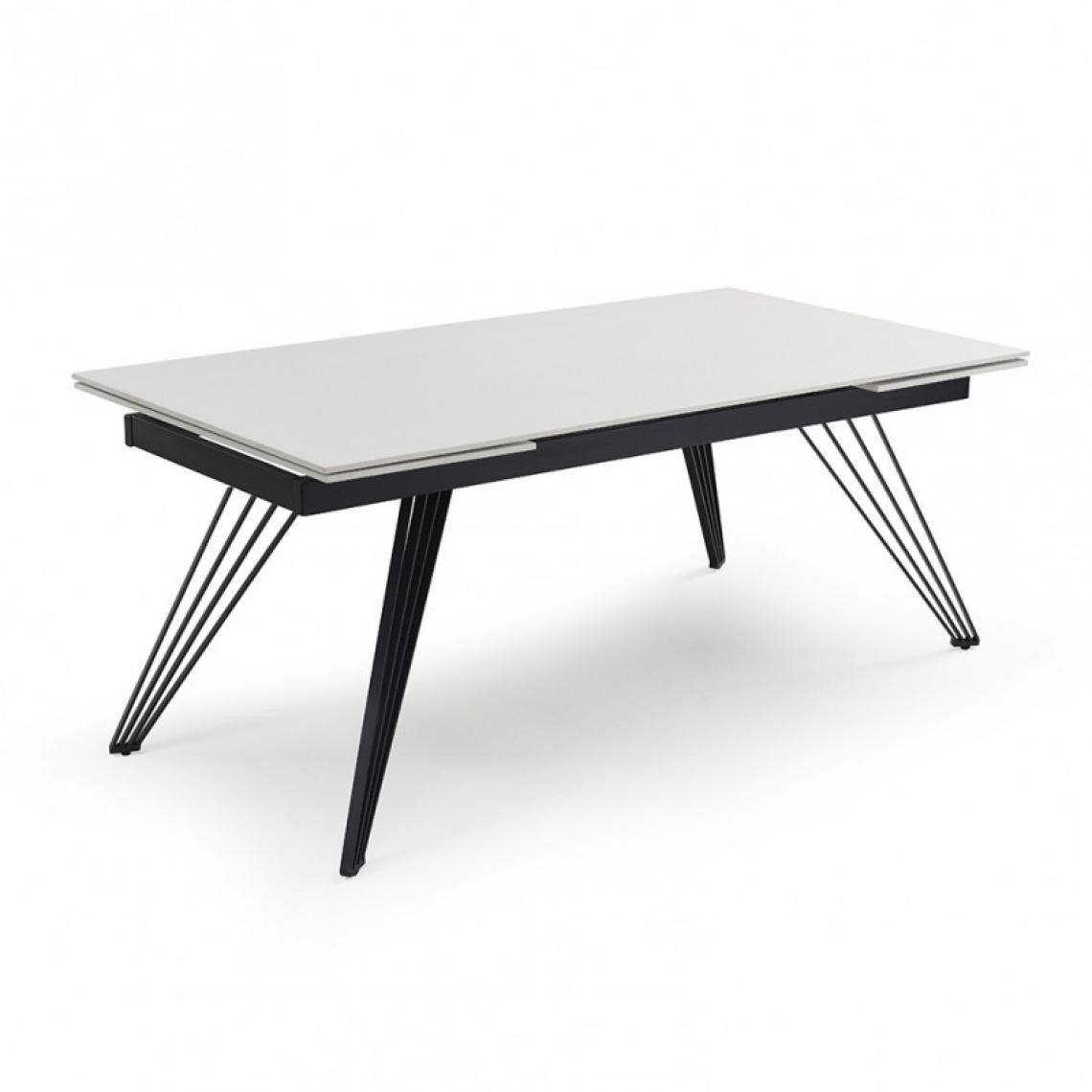 Meubletmoi - Table extensible 160/240 cm céramique blanc pieds filaires - OREGON 01 - Tables à manger