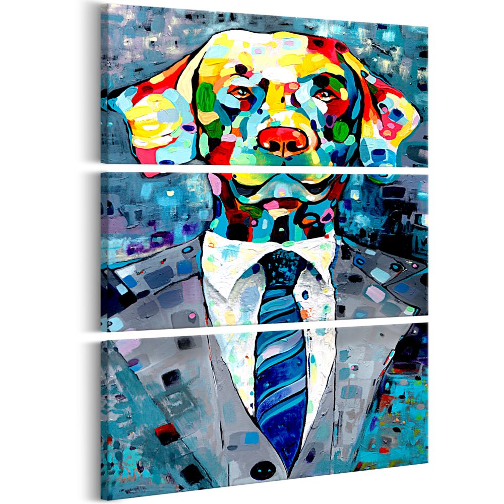 Bimago - Tableau - Dog in a Suit (3 Parts) - Décoration, image, art | Abstraction | Modernes | - Tableaux, peintures