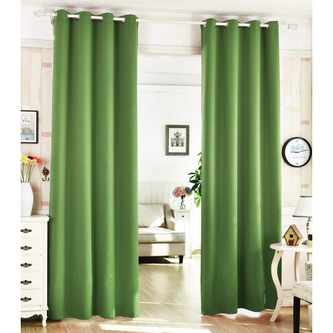 MercatoXL - Très élégants rideaux opaques avec et oeillets en 3 couleurs 3 taille à Woltu VH5867gb vert 135x225 cm - Tapis