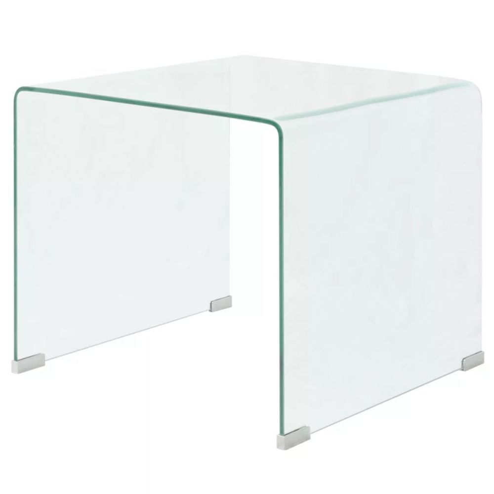 Vidaxl - vidaXL Table basse 49,5 x 50 x 45 cm Verre trempé Transparent - Tables à manger