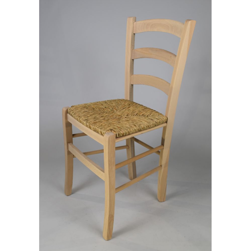Tommychairs - Tommychairs - Set 6 chaises Venezia pour la Cuisine, structure en bois de hêtre poli non traité 100% naturel et assise en paille - Chaises