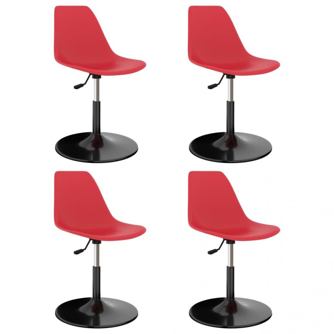 Decoshop26 - Lot de 4 chaises de salle à manger cuisine pivotantes design moderne polypropylène rouge CDS021898 - Chaises