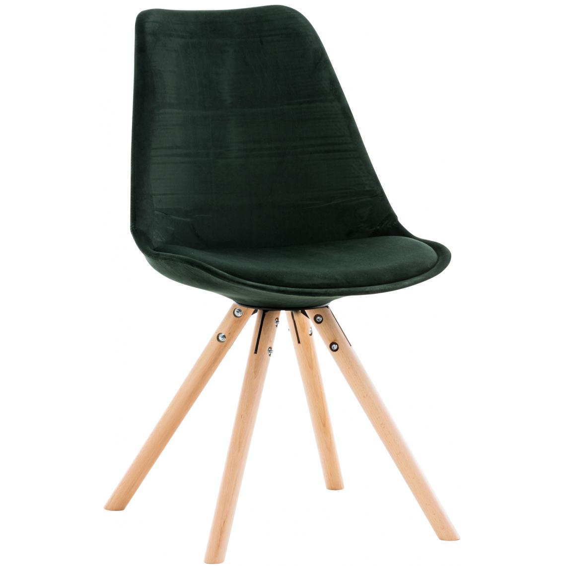 Icaverne - Admirable Chaise ronde en velours reference Manille naturel couleur vert - Chaises