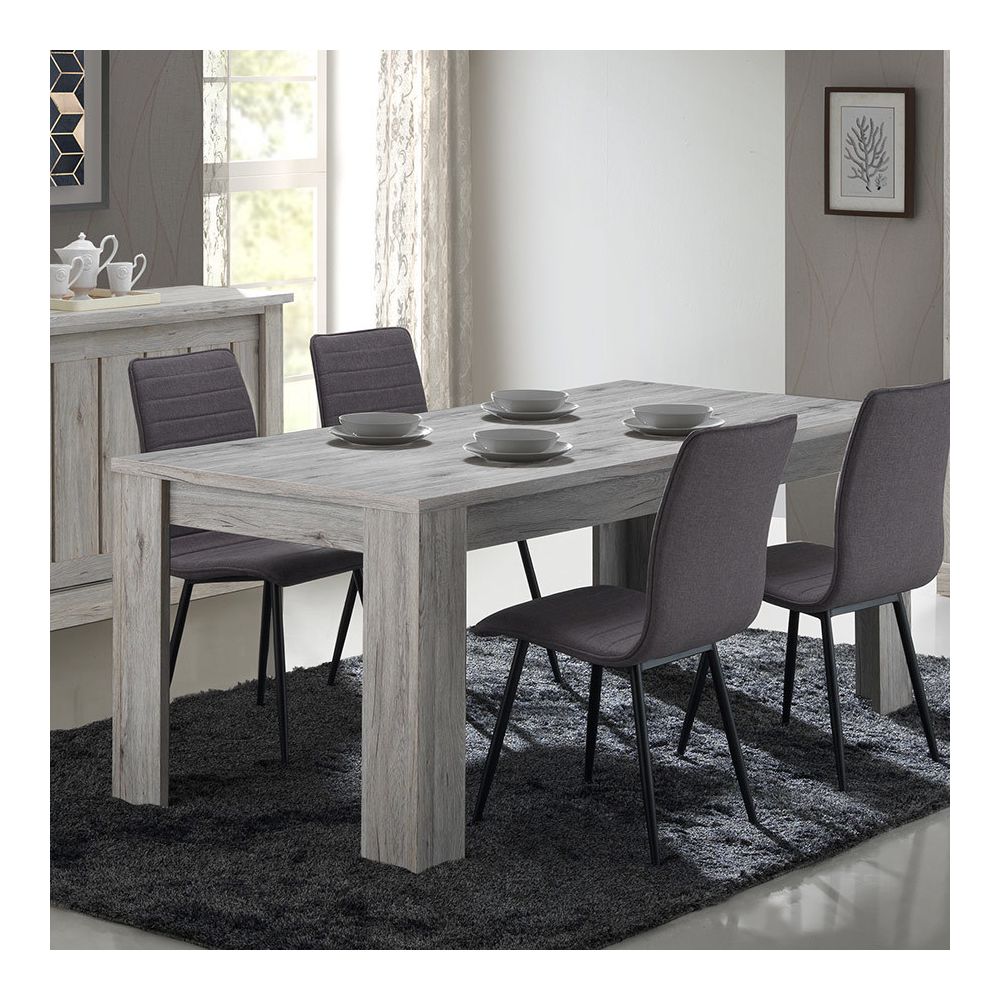 Nouvomeuble - Table 170 cm couleur chêne rustique EDYNE - Tables à manger