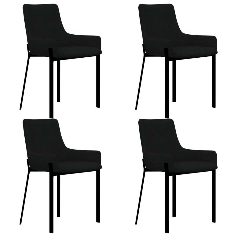 Uco - UCO Chaises de salle à manger 4 pcs Noir Tissu - Chaises