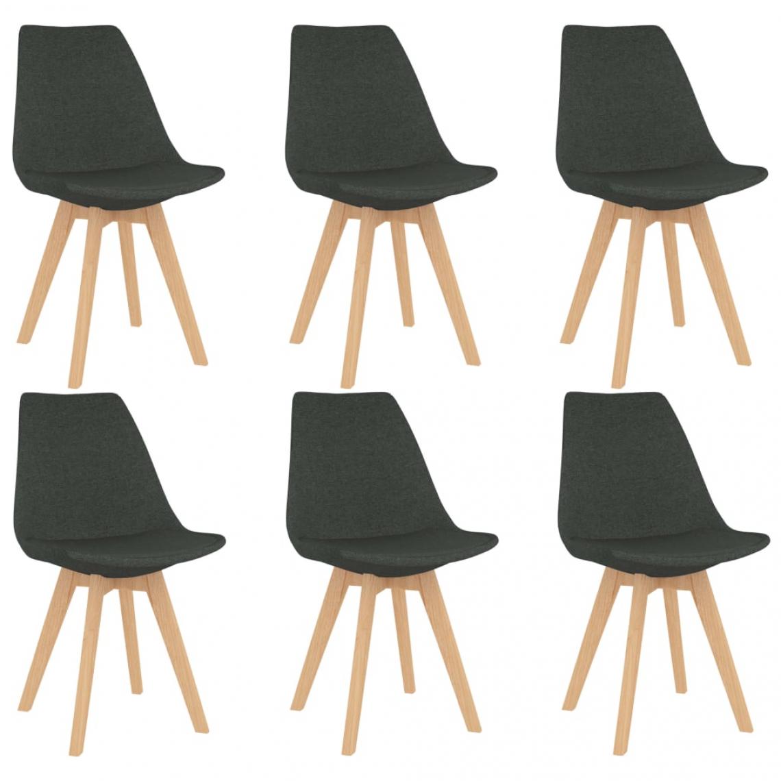 Decoshop26 - Lot de 6 chaises de salle à manger cuisine design scandinave tissu gris foncé CDS022452 - Chaises