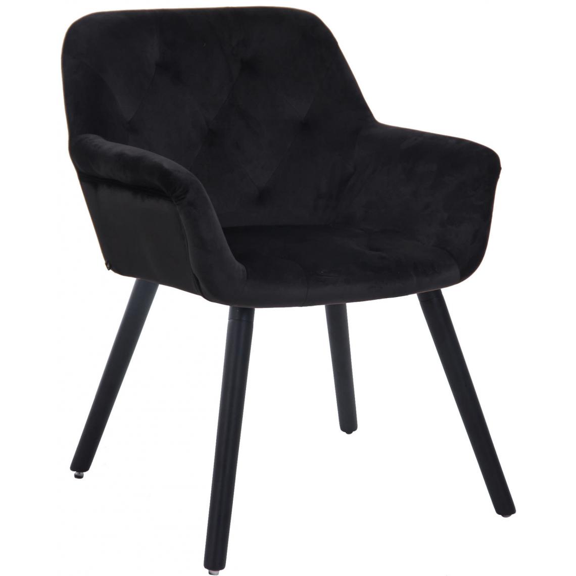 Icaverne - Moderne Chaise de salle à manger Khartoum velours noir (chêne) couleur noir - Chaises