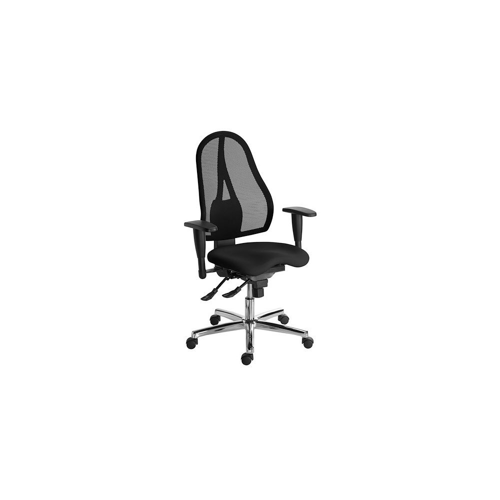 Topstar - Siège de bureau Open Point Sitness dossier maille avec accoudoirs réglables 3D - noir - Chaises