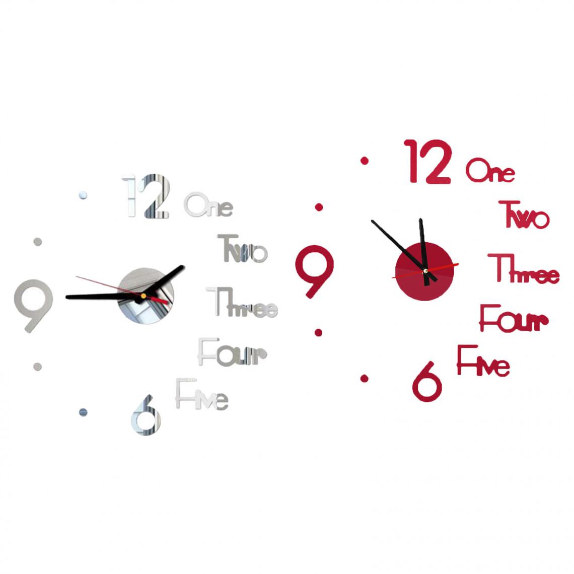 marque generique - Horloge murale autocollante sans cadre - Horloges, pendules