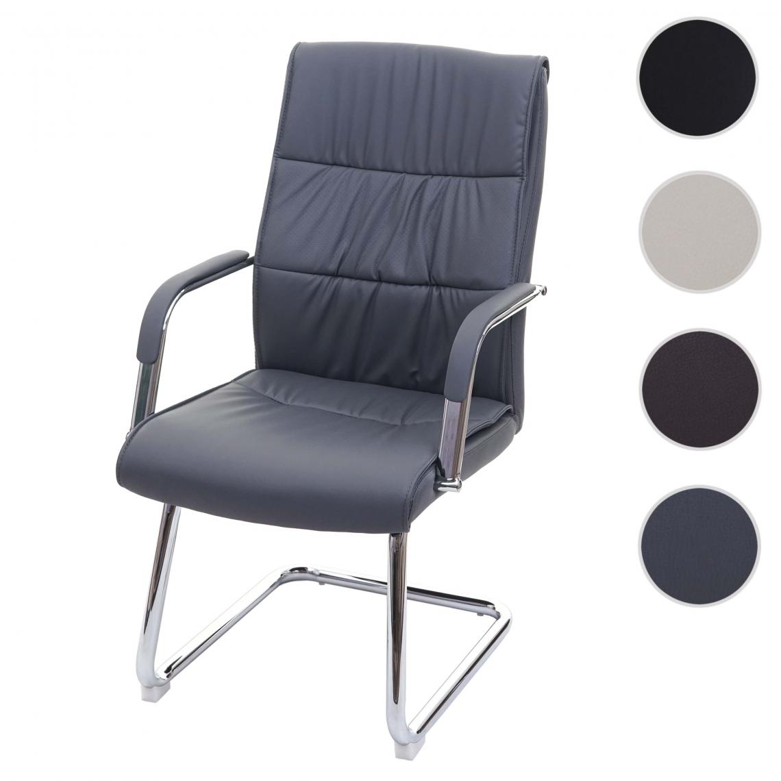 Mendler - Chaise de conférence HWC-A49, chaise visiteur cantilever, similicuir ~ gris mat - Chaises