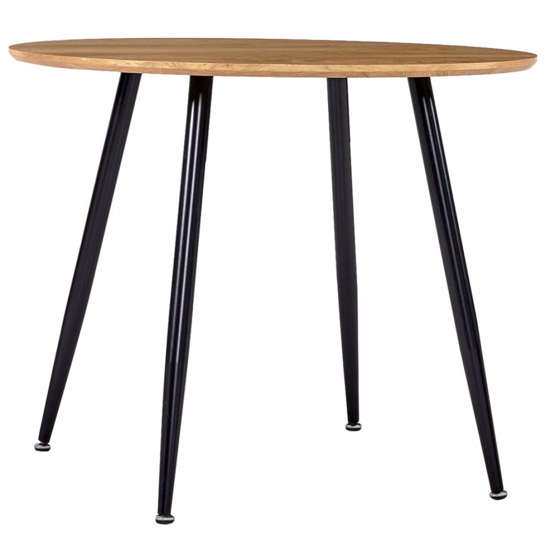 Chunhelife - Table de salle à manger Chêne et noir 90x73,5 cm MDF - Tables à manger