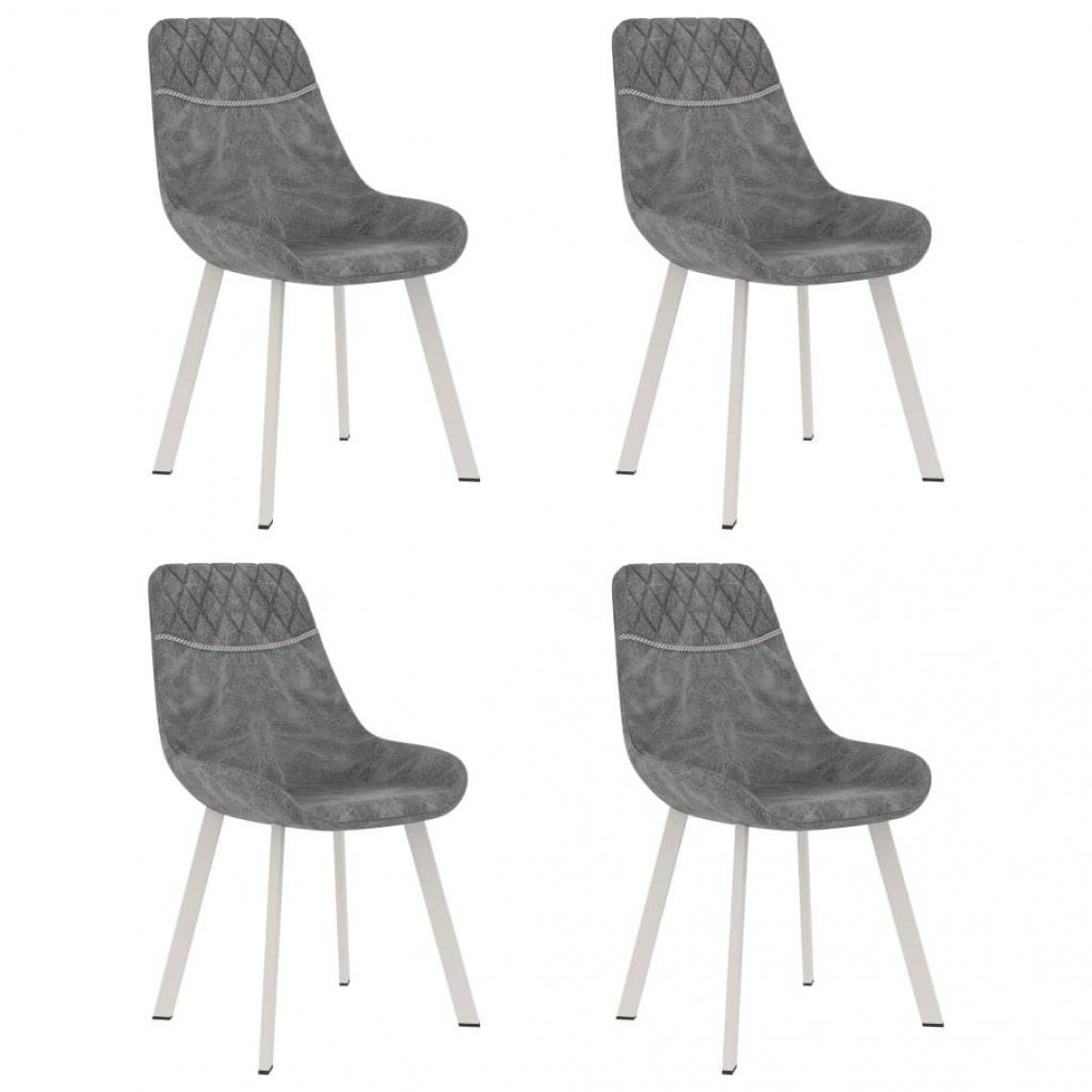 Decoshop26 - Lot de 4 chaises de salle à manger cuisine design moderne similicuir noir CDS021816 - Chaises
