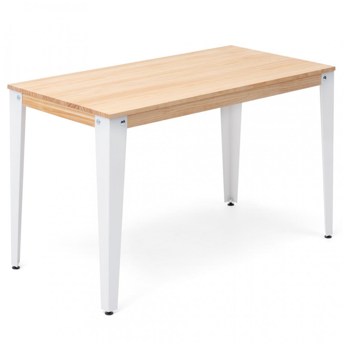 Ds Meubles - Table bureau Lunds 110x70x75cm Blanc-Naturel. Box Furniture - Tables à manger