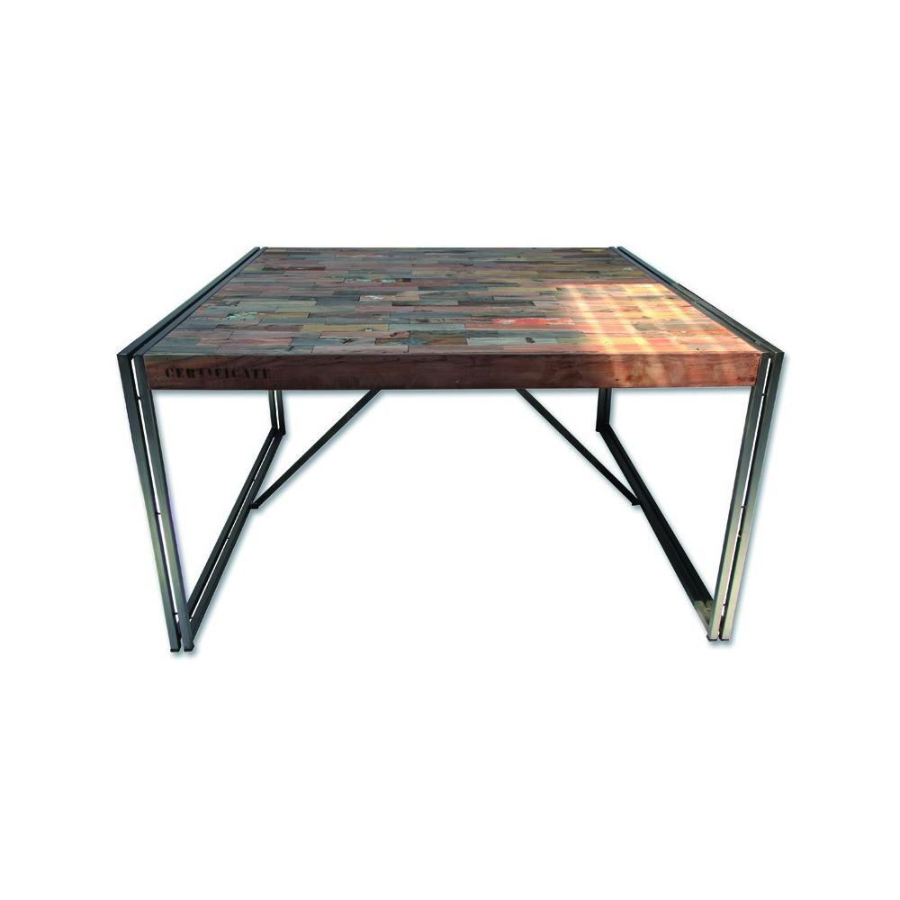 Tousmesmeubles - Table de repas en bois carrée 140 cm² - INDUSTRY - Tables à manger