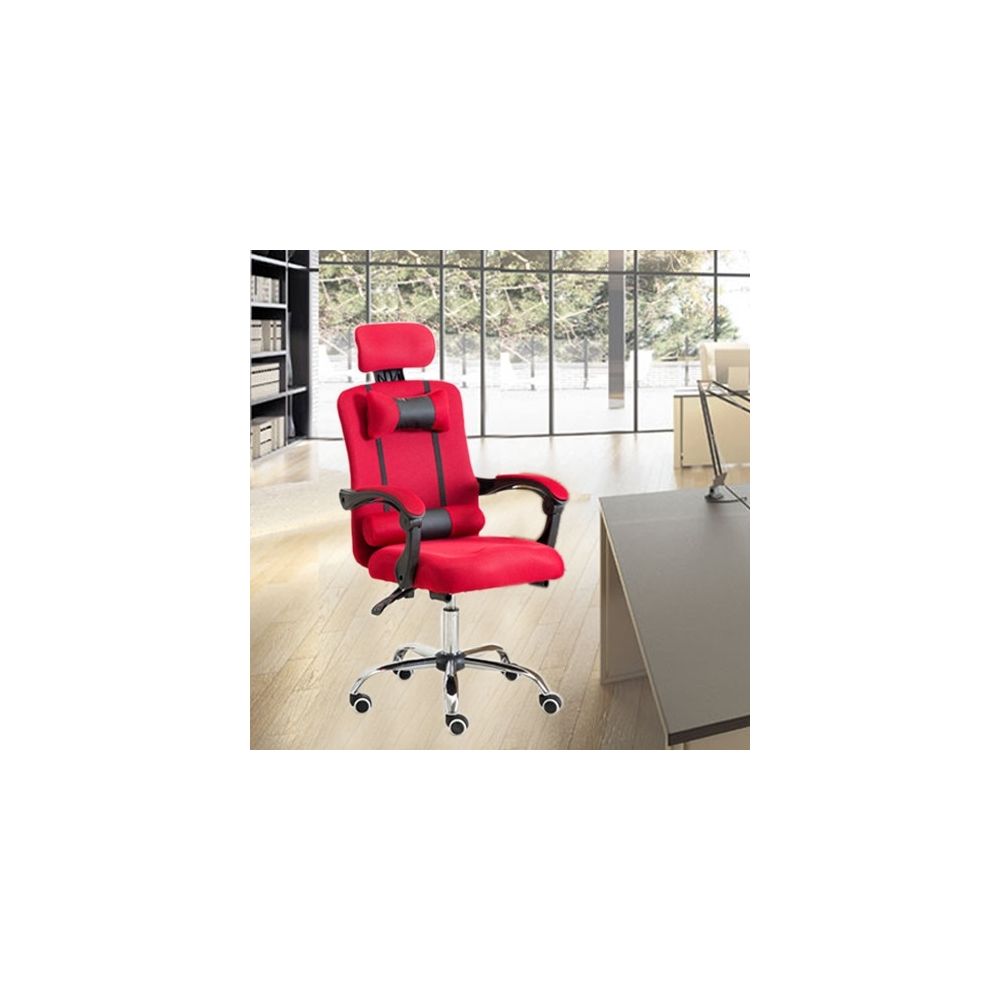 Wewoo - RC-10-1 Chaise d'ordinateur de bureau Accueil Esports - Fauteuil inclinable pivotant avec chiffon et pieds en acier rouge - Chaises