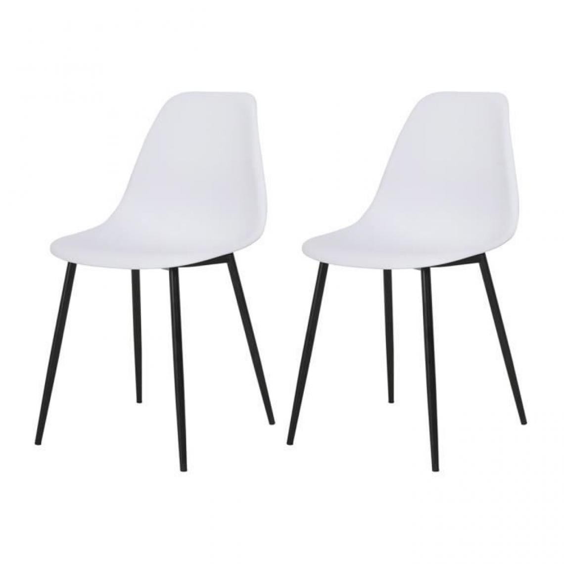 Cstore - Lot de 2 chaises blanc - L 46 x P 52 x H 84 cm - CLODY - Chaises