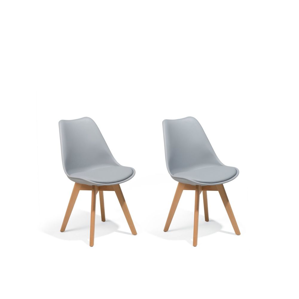Beliani - Beliani Lot de 2 chaises grises avec pieds en bois DAKOTA II - gris - Chaises